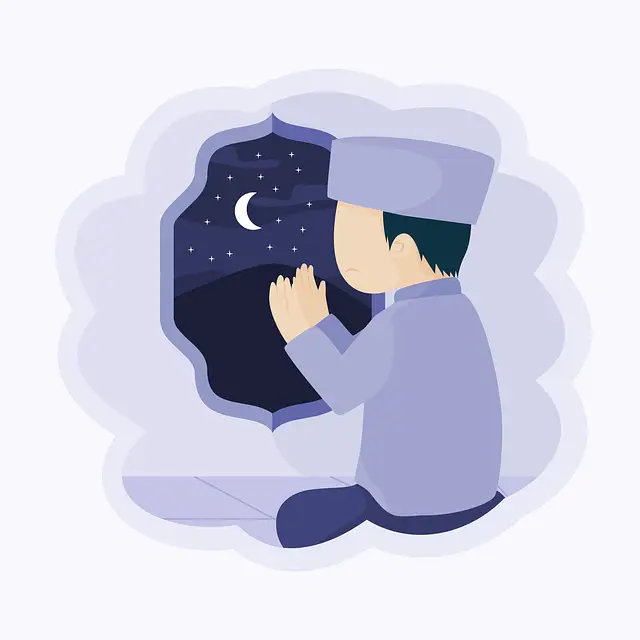 A person prays on sighting of moon,for the islamic new year